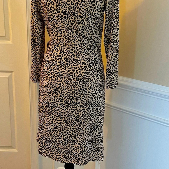 BCBGMaxAzria Leopard Print Faux Wrap Dress Size Medium - Picture 3 of 8